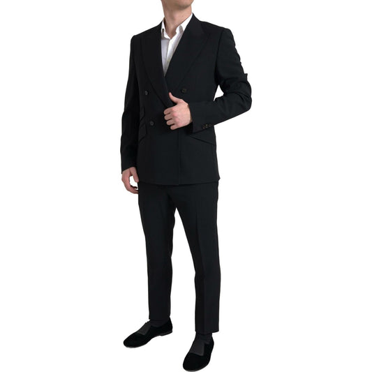 Dolce & Gabbana Elegant Slim Fit Double Breasted Suit Dolce & Gabbana Black
