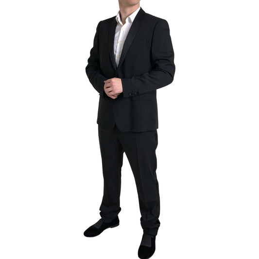 Dolce & Gabbana Elegant Black Slim Fit Two-Piece Suit Dolce & Gabbana Black