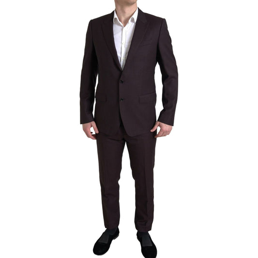 Dolce & Gabbana Maroon Martini Slim Fit 2-Piece Suit Dolce & Gabbana Black