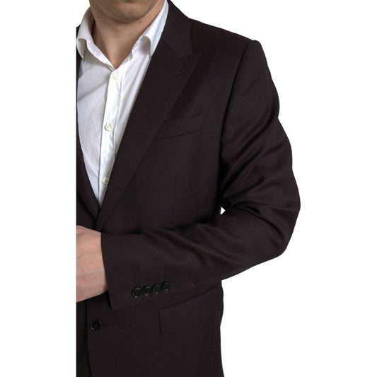 Dolce & Gabbana Maroon Martini Slim Fit 2-Piece Suit Dolce & Gabbana Black