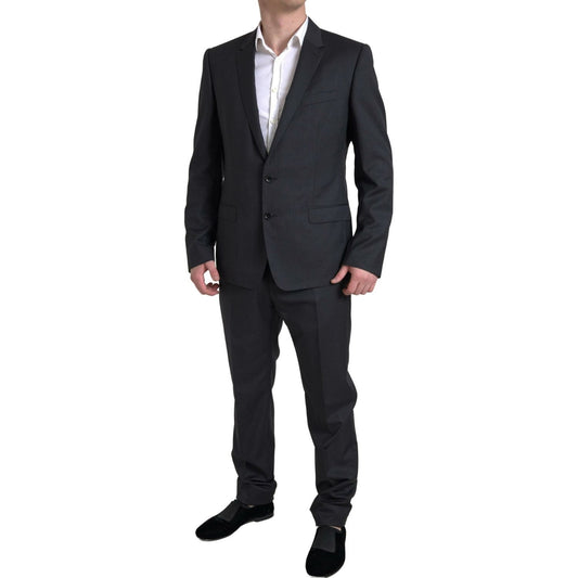 Dolce & Gabbana Elegant Black Two-Piece Slim Fit Suit Dolce & Gabbana Dark Slate Gray