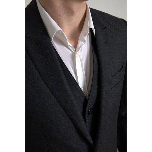 Dolce & Gabbana Elegant Black Martini Slim Fit 3-Piece Suit Dolce & Gabbana Black