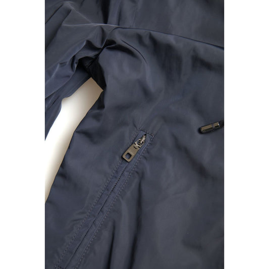 Dolce & Gabbana Elegant Blue Hooded Sweatshirt with Zip Closure Dolce & Gabbana Dark Slate Gray