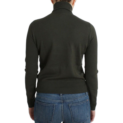 John Galliano Green wool turtleneck sweater
