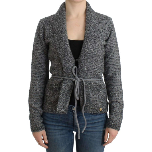 Cavalli Elegant Gray Wool Blend Cardigan