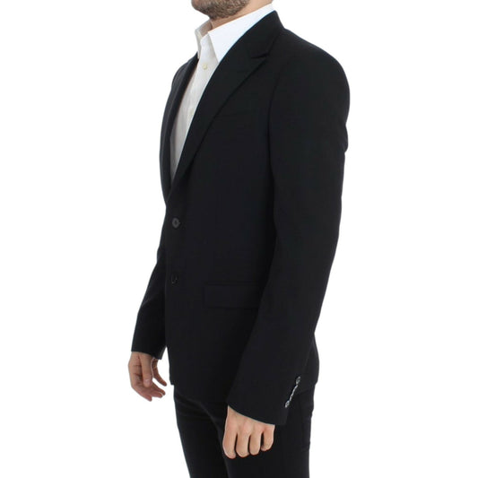 Dolce & Gabbana Elegant Slim Fit Black Wool Blazer Dolce & Gabbana Black