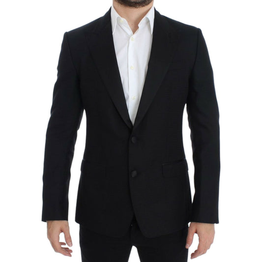 Dolce & Gabbana Elegant Black Silk Blend Sicilia Blazer Dolce & Gabbana Black