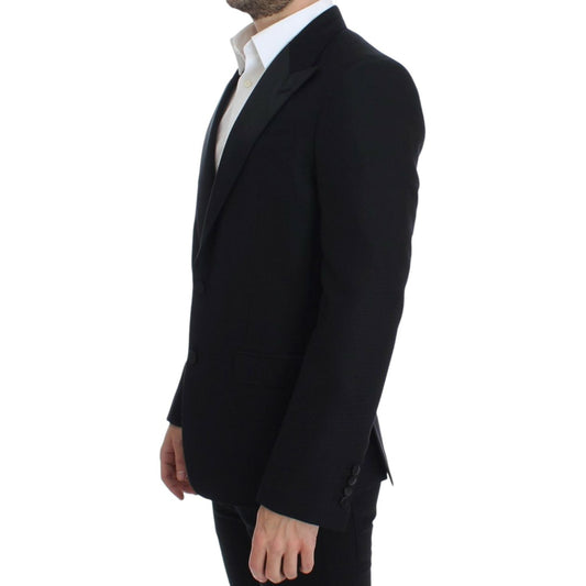 Dolce & Gabbana Elegant Black Silk Blend Sicilia Blazer Dolce & Gabbana Black