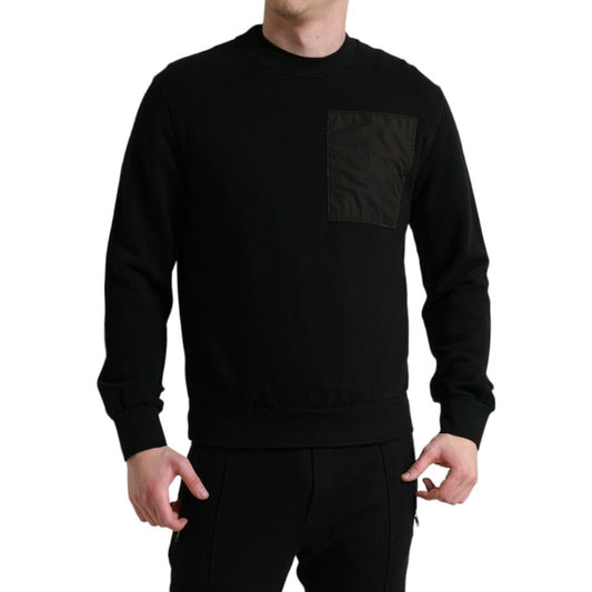 Dolce & Gabbana Elegant Crew Neck Cotton Blend Sweater Dolce & Gabbana Black