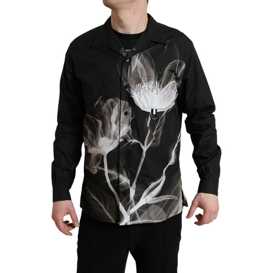 Dolce & Gabbana Floral Elegance Button Down Shirt Dolce & Gabbana Dark Gray