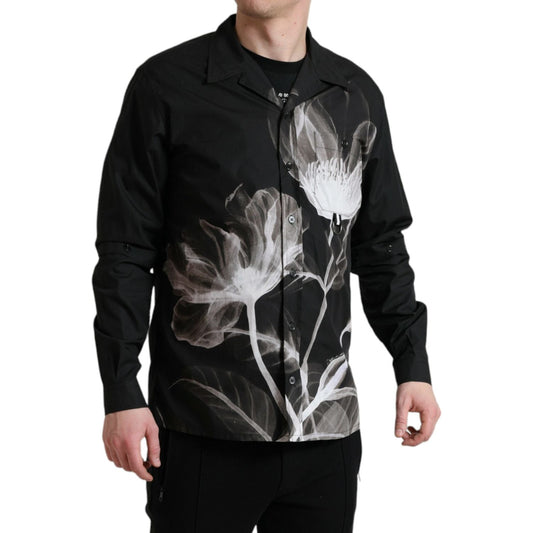 Dolce & Gabbana Floral Elegance Button Down Shirt Dolce & Gabbana Black