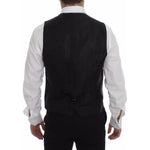 Dolce & Gabbana Black Striped Wool Logo Vest Gilet Weste GSS12032-1