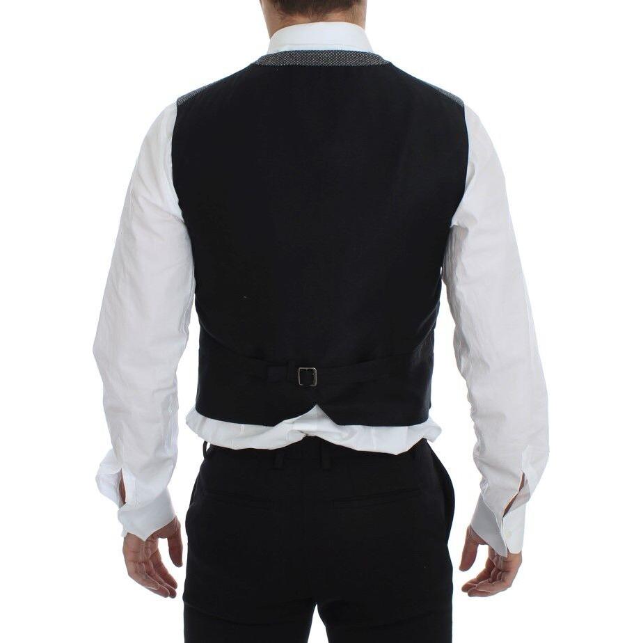 Dolce & Gabbana Gray Cotton Blend Logo Vest Gilet Weste