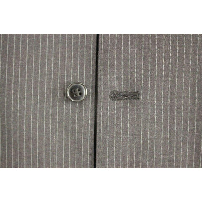 Dolce & Gabbana Gray Striped Wool Single Breasted Vest 1728,67345645728,Clothing,Dolce & Gabbana,Gray,IT48 | M,Material: 100% Wool,Men,Men - Clothing,New with tags,Suits & Blazers - Clothing,Vests - Men - Clothing,Waistcoats - Suits & Blazers - Clothing