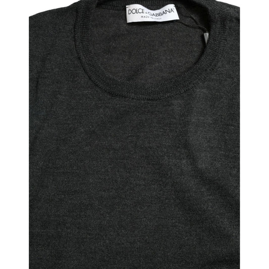 Dolce & Gabbana Elegant Gray Wool Pullover Sweater Dolce & Gabbana Dark Slate Gray