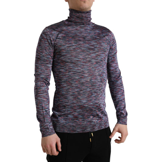 Dolce & Gabbana Elegant Turtleneck Pullover Sweater in Blue Purple Dolce & Gabbana Dark Slate Gray