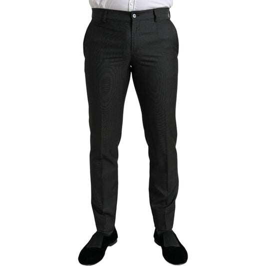 Dolce & Gabbana Elegant Dark Grey Skinny Dress Pants Dolce & Gabbana Black