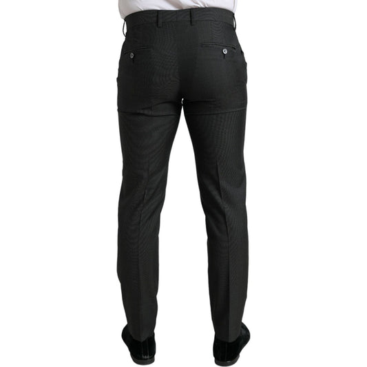 Dolce & Gabbana Elegant Dark Grey Skinny Dress Pants Dolce & Gabbana Black