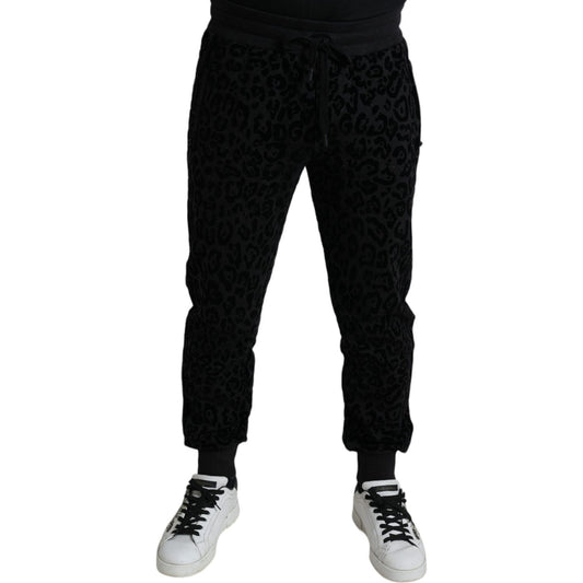 Dolce & Gabbana Elegant Leopard Joggers for Men Dolce & Gabbana Black