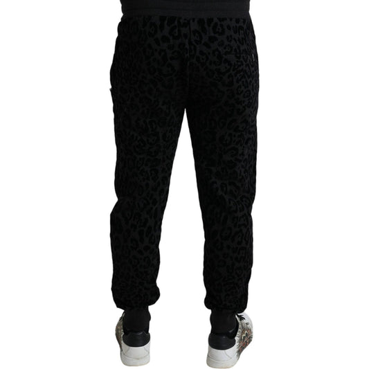 Dolce & Gabbana Elegant Leopard Joggers for Men Dolce & Gabbana Black