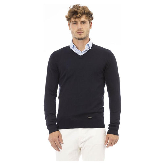 Baldinini Trend Blue Modal Men Sweater Baldinini Trend Beige
