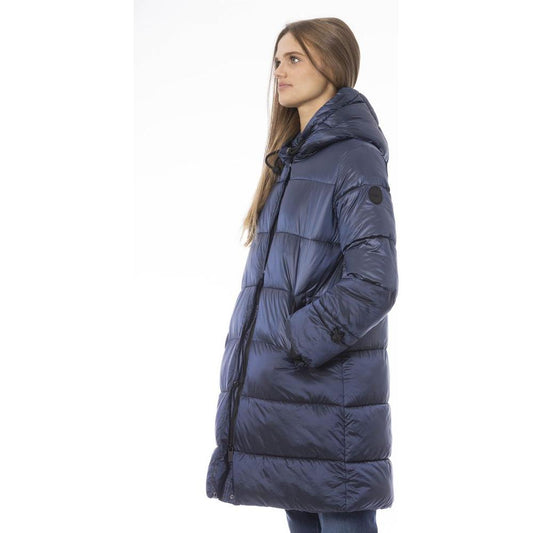 Baldinini Trend Light Blue Nylon Women Jacket Baldinini Trend Dim Gray