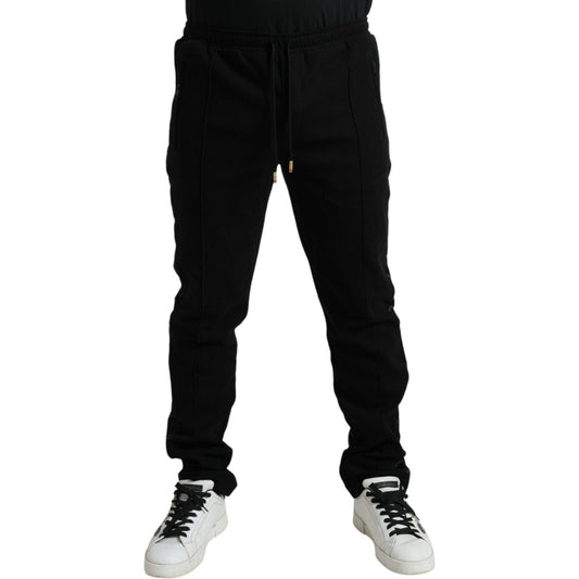 Dolce & Gabbana Elegant Black Cotton Blend Jogger Pants Dolce & Gabbana Black