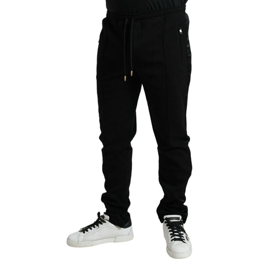 Dolce & Gabbana Elegant Black Cotton Blend Jogger Pants Dolce & Gabbana Black