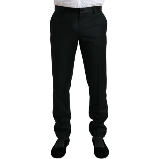 Dolce & Gabbana Elegant Slim Fit Wool Dress Pants Dolce & Gabbana Black