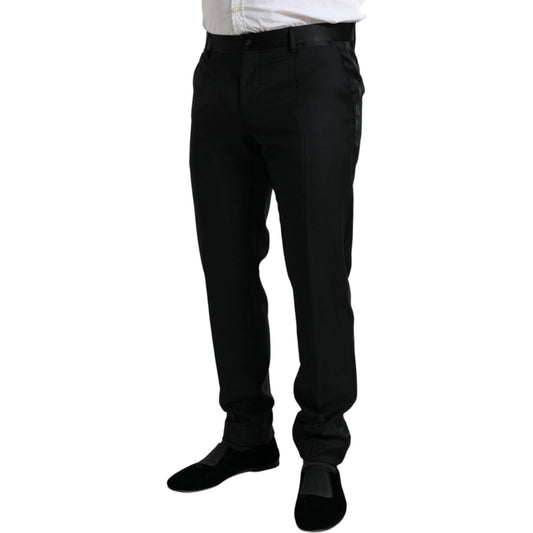 Dolce & Gabbana Elegant Slim Fit Wool Dress Pants Dolce & Gabbana Black