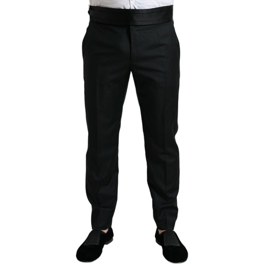 Dolce & Gabbana Elegant Slim Fit Wool Dress Pants Dolce & Gabbana Black