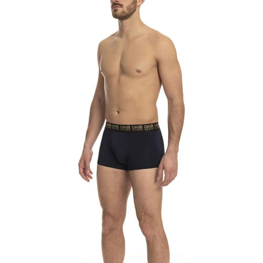 Cavalli Class Blue Cotton Men's Trunk Cavalli Class Rosy Brown