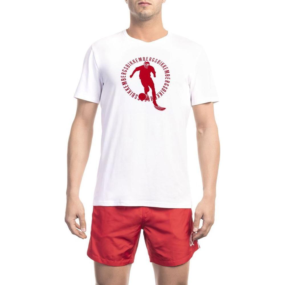 Bikkembergs White Cotton Men's T-Shirt