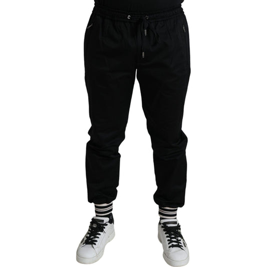 Dolce & Gabbana Sleek Skinny Cotton Jogger Pants Dolce & Gabbana Black