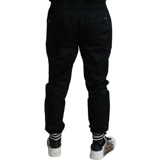 Dolce & Gabbana Sleek Skinny Cotton Jogger Pants Dolce & Gabbana Black