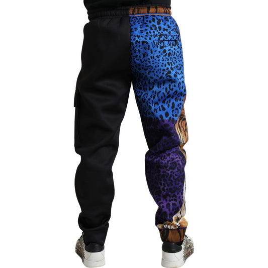 Dolce & Gabbana Elegant Tiger Print Joggers Dolce & Gabbana Black