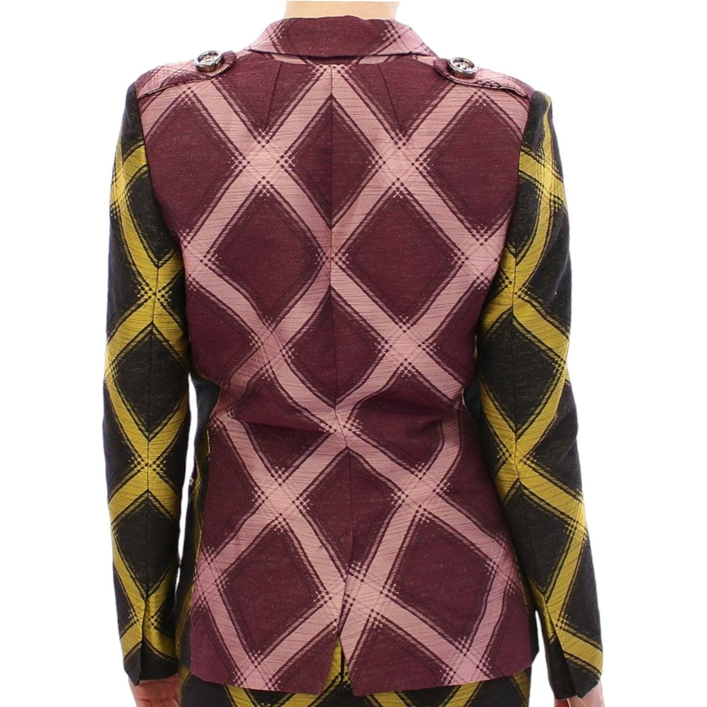 House of Holland Purple checkered blazer jacket