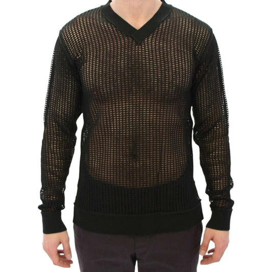 Dolce & Gabbana Dark Green Runway Netz Pullover Netted Sweater