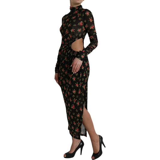 Dolce & Gabbana Elegant Floral Sheath Dress Dolce & Gabbana Rosy Brown