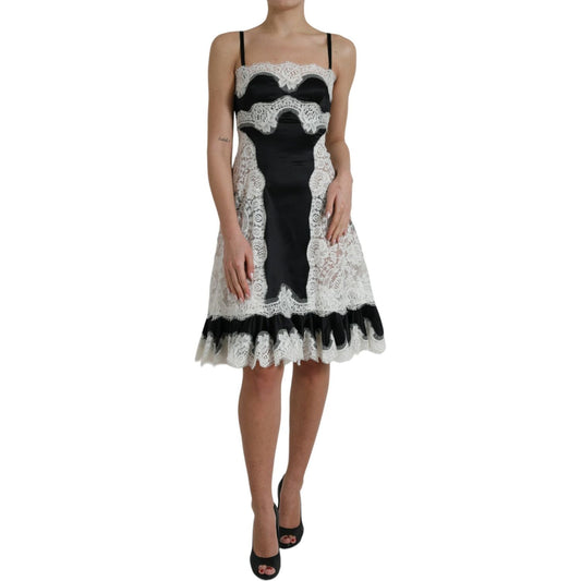 Dolce & Gabbana Elegant Silk Blend A-Line Lace Dress Dolce & Gabbana Rosy Brown
