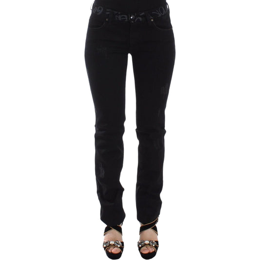 Ermanno Scervino Black Slim Jeans Denim Pants Skinny Stretch Jeans & Pants