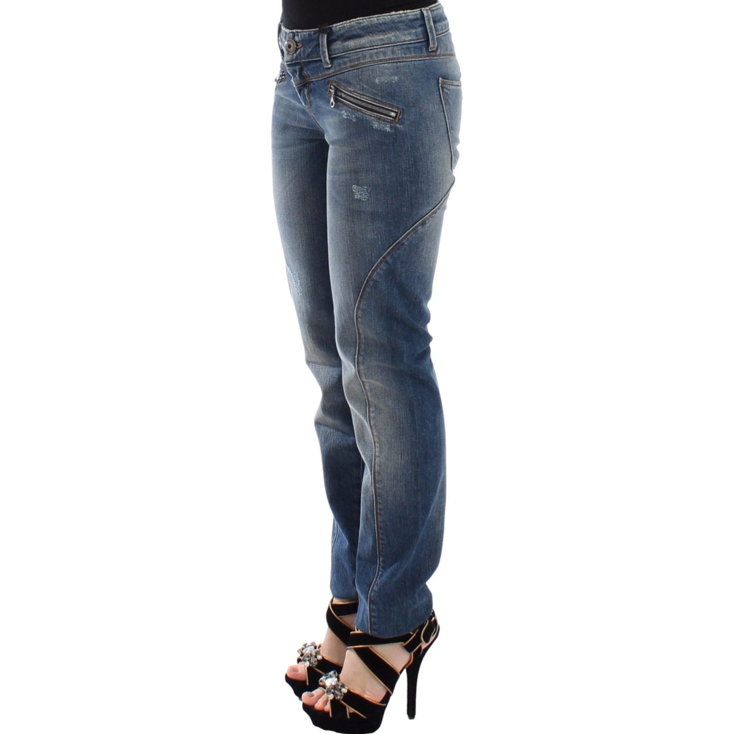 Ermanno Scervino Blue Slim Jeans Denim Pants Straight Stretch