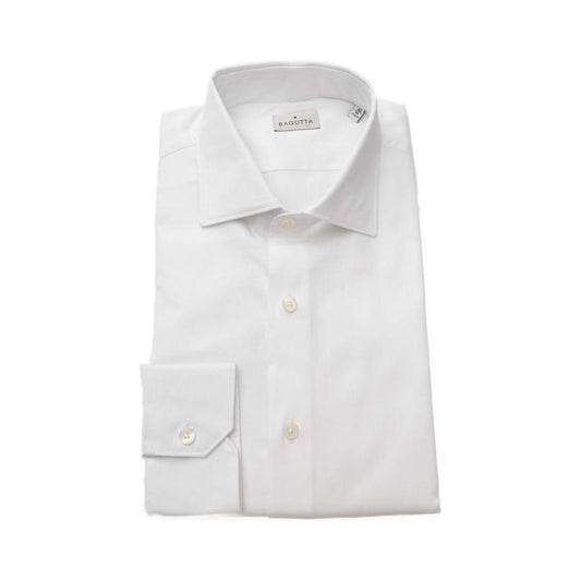 Bagutta White Cotton Men's Shirt Bagutta Light Gray