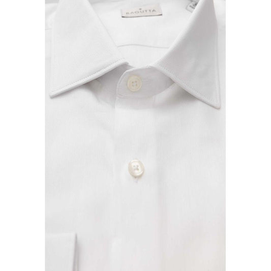 Bagutta White Cotton Men's Shirt Bagutta Lavender