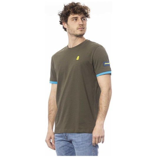 Invicta Green Cotton Men T-Shirt Invicta Dim Gray