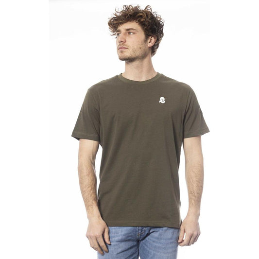 Invicta Green Cotton Men T-Shirt Invicta Dark Olive Green