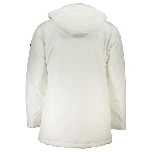 Hugo Boss White Polyamide Men Jacket Hugo Boss Light Gray
