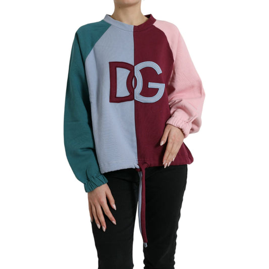 Dolce & Gabbana Multicolor Cotton Crew Neck Sweater Dolce & Gabbana Dark Slate Gray