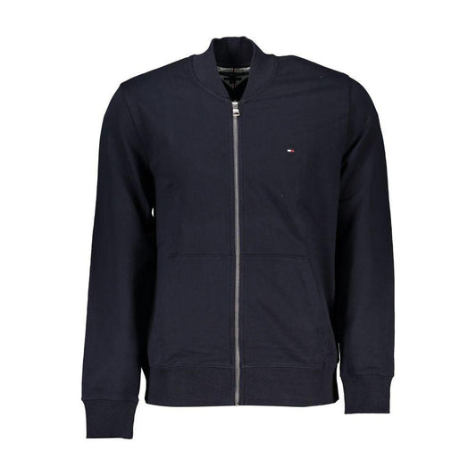 Tommy Hilfiger Sleek Blue Zip Sweatshirt with Embroidery Detail Tommy Hilfiger Dark Slate Gray
