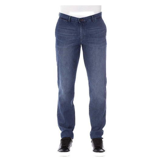 Trussardi Jeans Blue Cotton Men Jeans Trussardi Jeans Dark Slate Gray